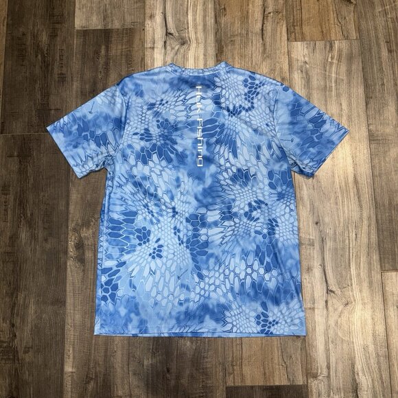 Huk Kryptek Icon Performance Fishing Shirt Men M Blue Camouflage Short Sleeve - Picture 2 of 4